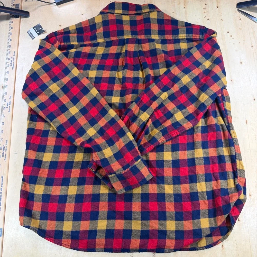 Cremieux Premium Denim Mens XXL Buffalo Plaid Flannel Shirt Red Blue Cotton - Picture 5 of 5
